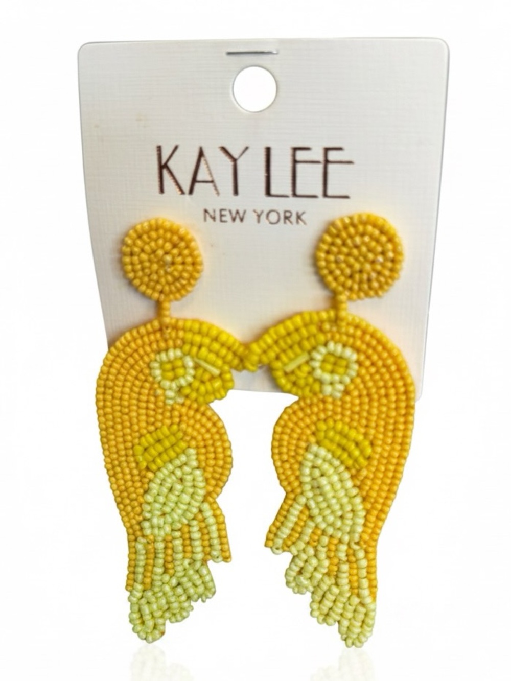 Kaylee Yellow Beaded Fringe Earrings